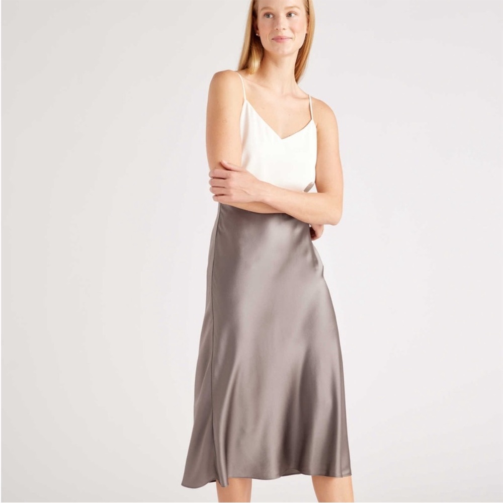 NWOT Quince Washable Silk Midi Skirt | Med